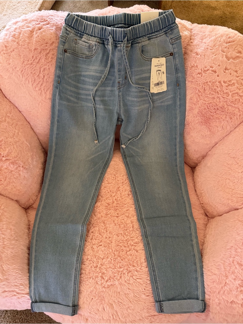 Mango Light Blue Slim Straight Jeans